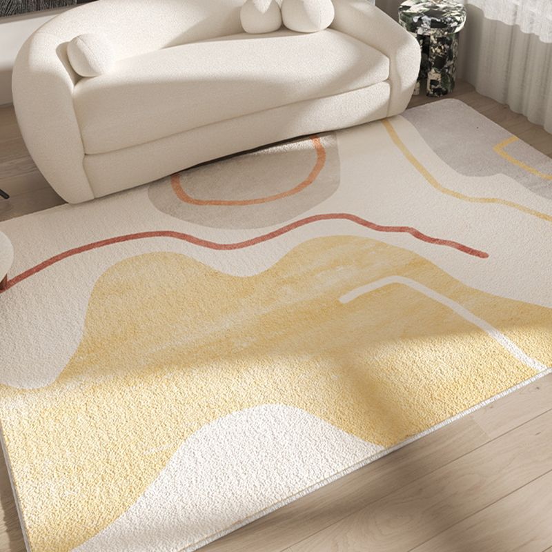 Purple Casual Rug Polyester Color Block Rug Drawing Rug for Living Room