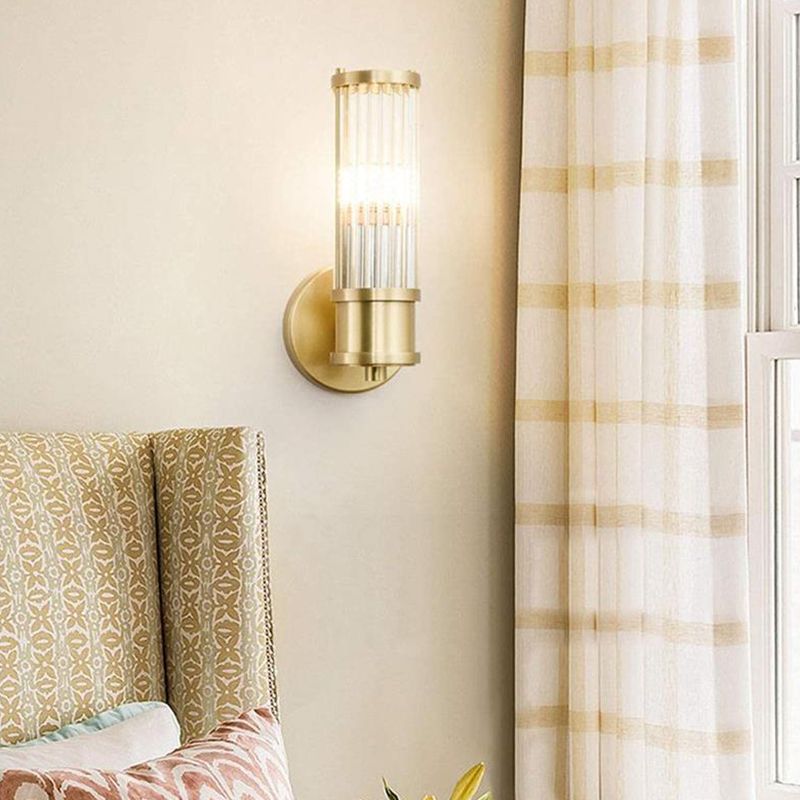 Modern Simple Golden Vanity Light Cylinder Shape Vanity Lamp for Shower Room