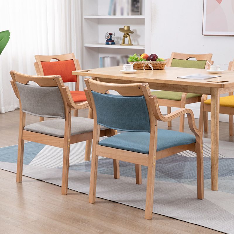 Sillas de madera maciza de estilo contemporáneo, juego de sillones de comedor con respaldo abierto para cocina