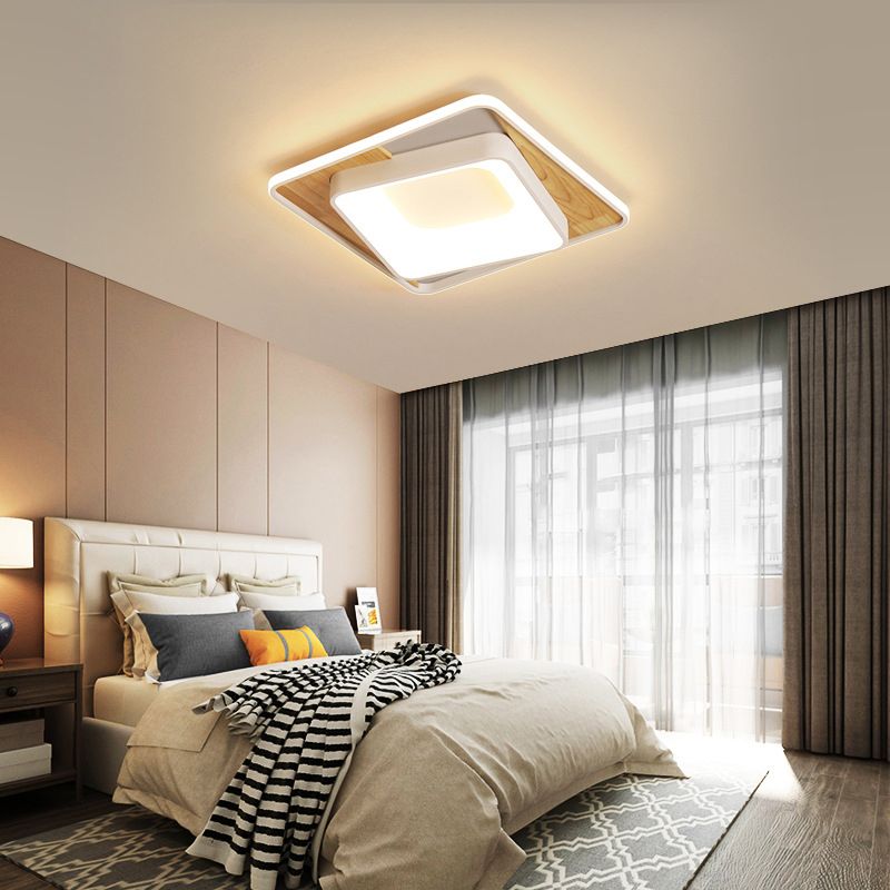 Lámpara de techo rectangular delgada y moderna, luz LED acrílica de montaje empotrado en blanco para vestíbulo de dormitorio