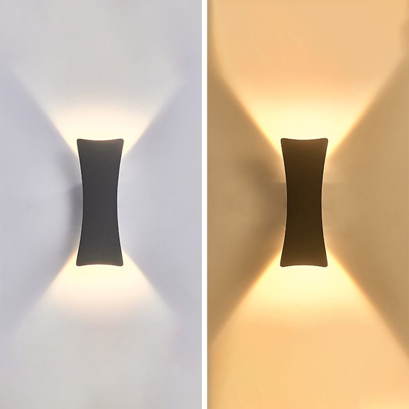 Contemporary Wall Sconce Curve Waterproof Sconce Lighting with Aluminium