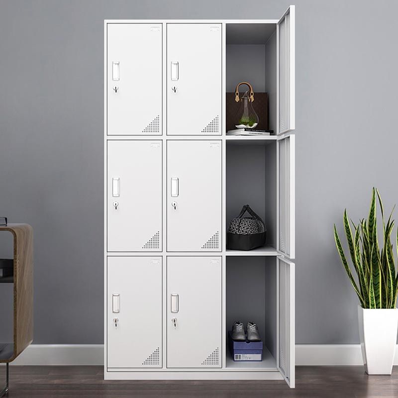 Contemporary Metal Wardrobe Freestanding Wardrobe Closet with Locks
