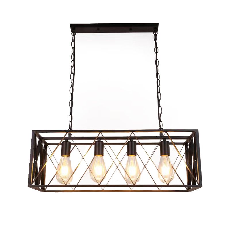 Metal Rectangular Shape Island Pendant Industrial Style Island Pendant Lighting
