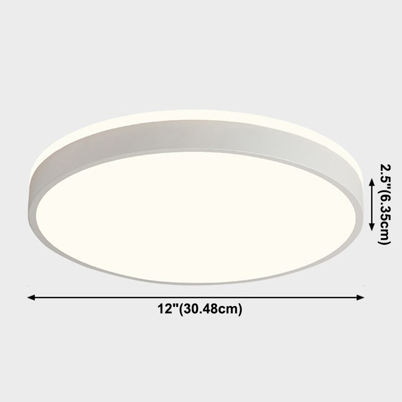 Metal Round Shaped Flush Mount Fixture Modern Style 1Head Led Flush Light