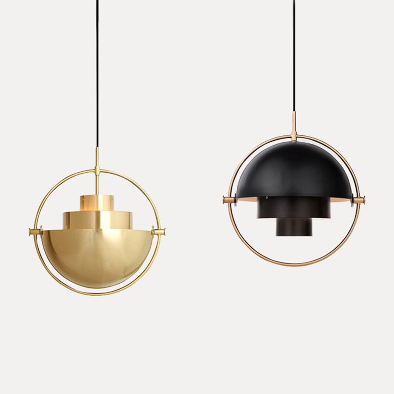 Costilería colgante colgante de hierro negro Luz de 1 luces de 1 luces para sala de estar