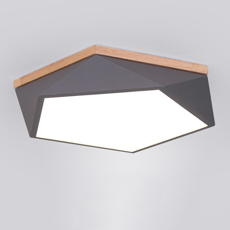 1 Lampe à plafond Hexagonal Lumière moderne Macaron Style Plafond métal Éclairage pour la salle de séjour