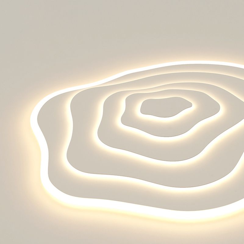 Single White LED Flush Mount Lighting Modern Unique Ceiling Light for Bedroom