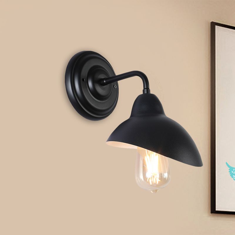 1 Glühbirnenkuppel-ähnliche Wandhalterung Lichtlager schwarzes Metallic Wall Lighting Ideen für Schlafzimmer
