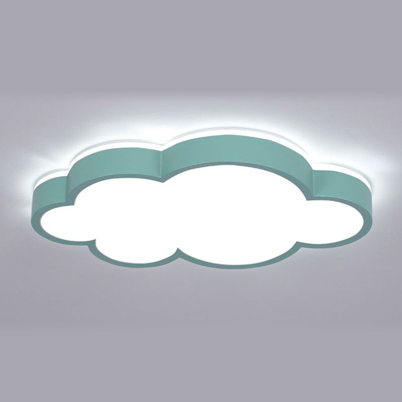 Metal Cloud Shape Flush Mount Light Lovely Colorful LED Ceiling Light for Kid's Room