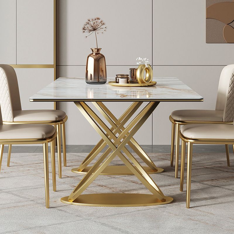 Luxury Sintered Stone Top Dining Set Rectangle 1/2/3/5/7 Pieces Dining Table with Chairs