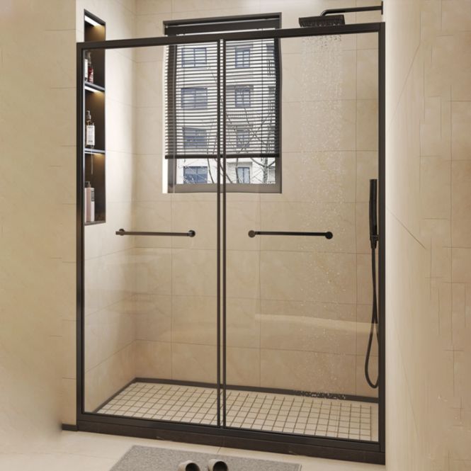Frame Metal Double Sliding Shower Bath Door 78.7 High Clear Shower Door