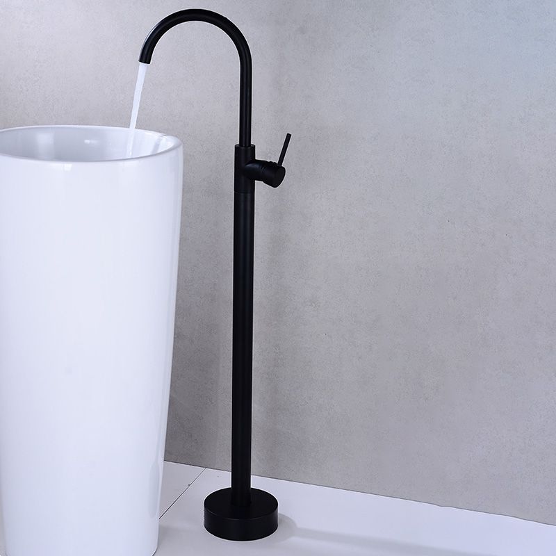 Modern 1-Handle Freestanding Faucet Floor Mounted Freestanding Bathtub Faucet