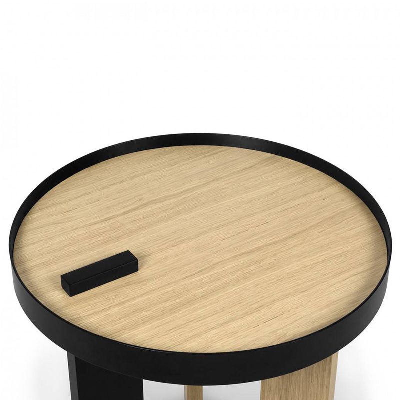 Scandinavian 2 Piece Round Bunching Tables with Wooden Legs and Top