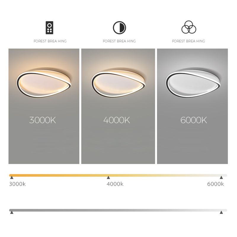 Minimalism Metal LED Flush Mount 1-Light Geometric Ceiling Mounted Light for Bedroom