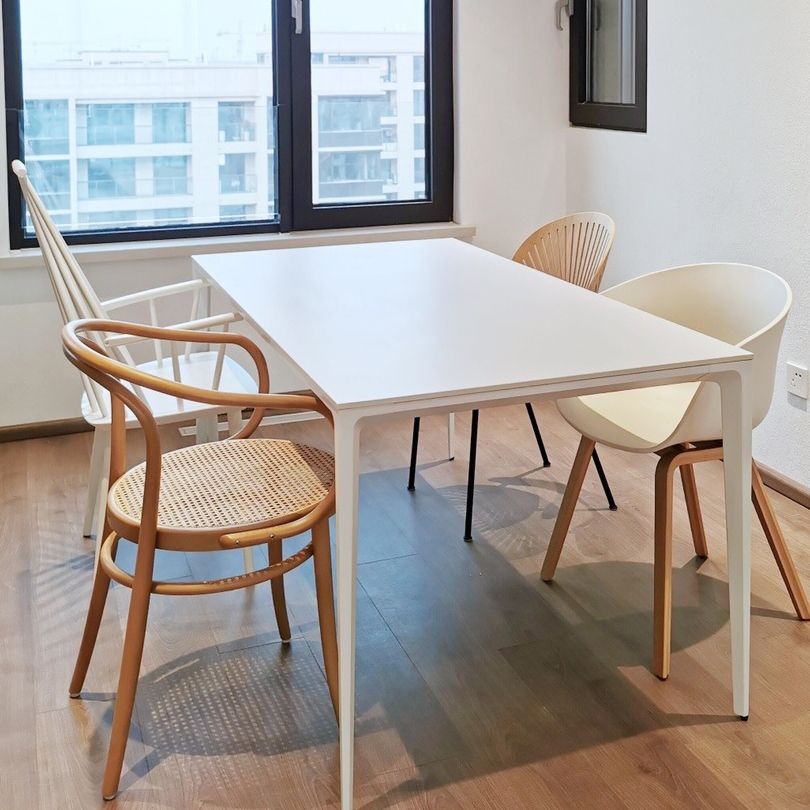 Casual Rectangle Shape Standard Dining Table Sintered Stone Dining Table for Kitchen