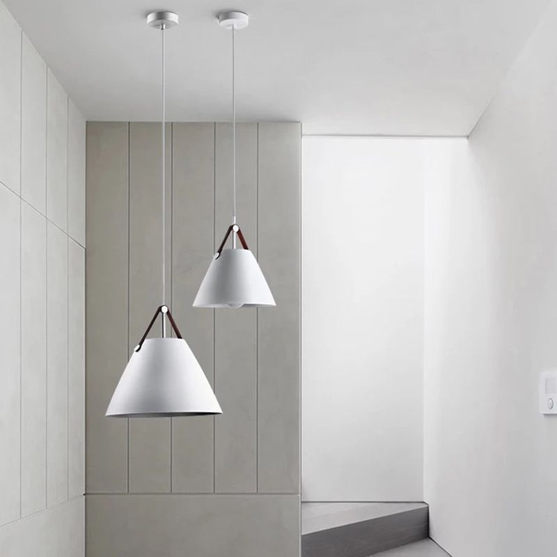 Metal Conical Suspension Pendant Minimalist Style Pendant Ceiling Light for Living Room