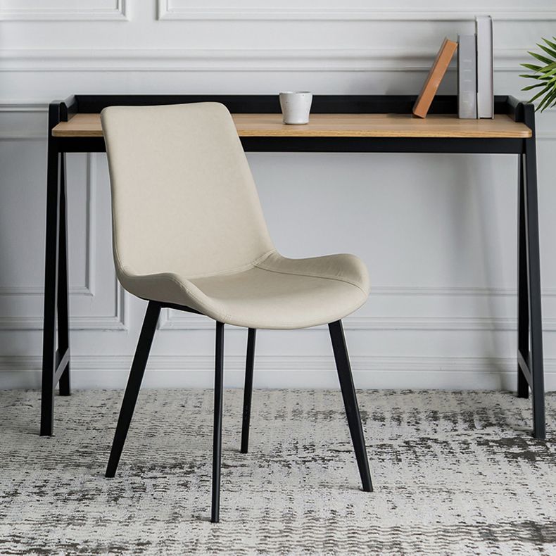 Sillas de comedor estilo moderno Sillas auxiliares de cocina sin brazos con patas de metal