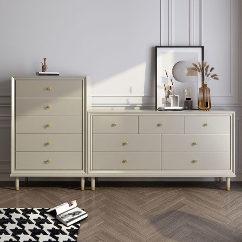 Contemporary Horizontal Double Dresser Cherry Wood Storage Dresser for Bedroom