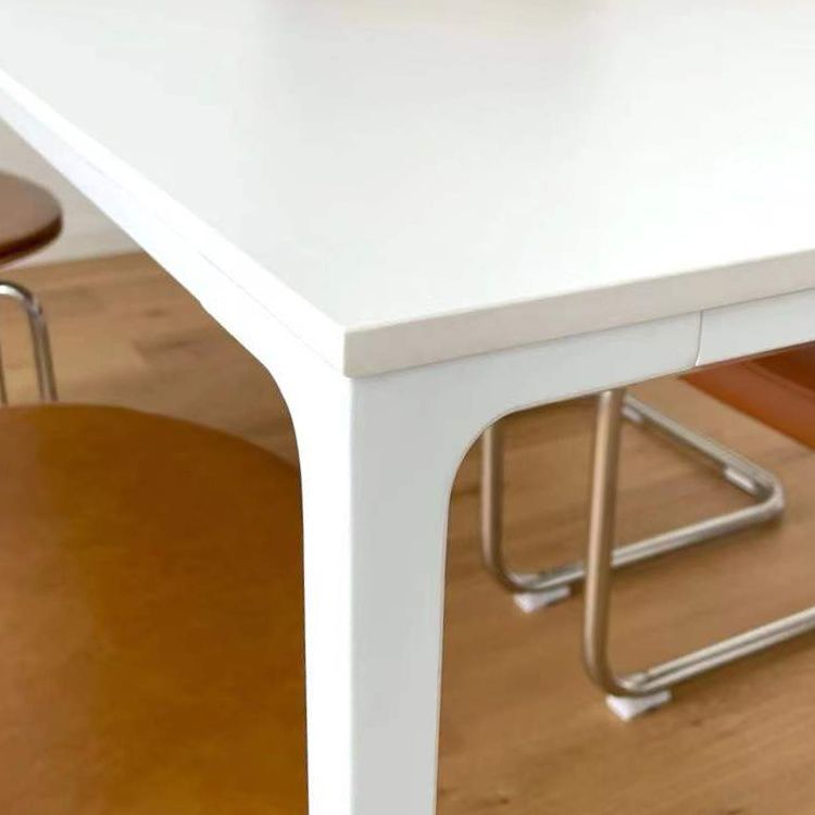 Mesa de comedor de piedra sinterizada contemporánea Mesa de comedor de forma rectangular blanco para cocina