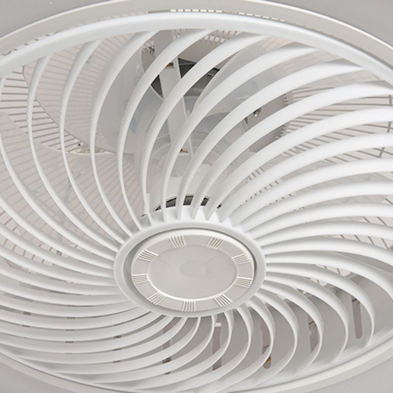 Metal Round Shape Ceiling Fan Modern Style 1 Light Ceiling Fans Fixtures