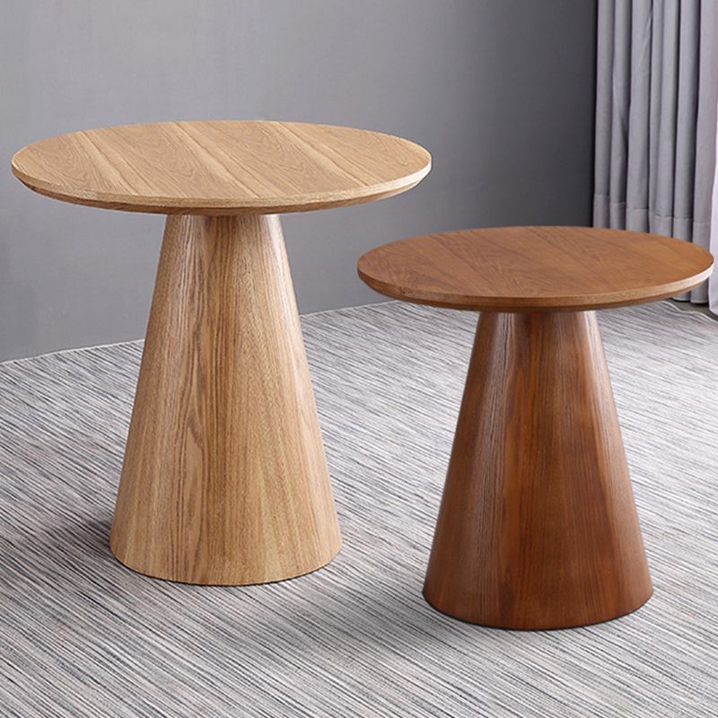Modernistic Solid Wood Pedestal Round Living Room Side Table