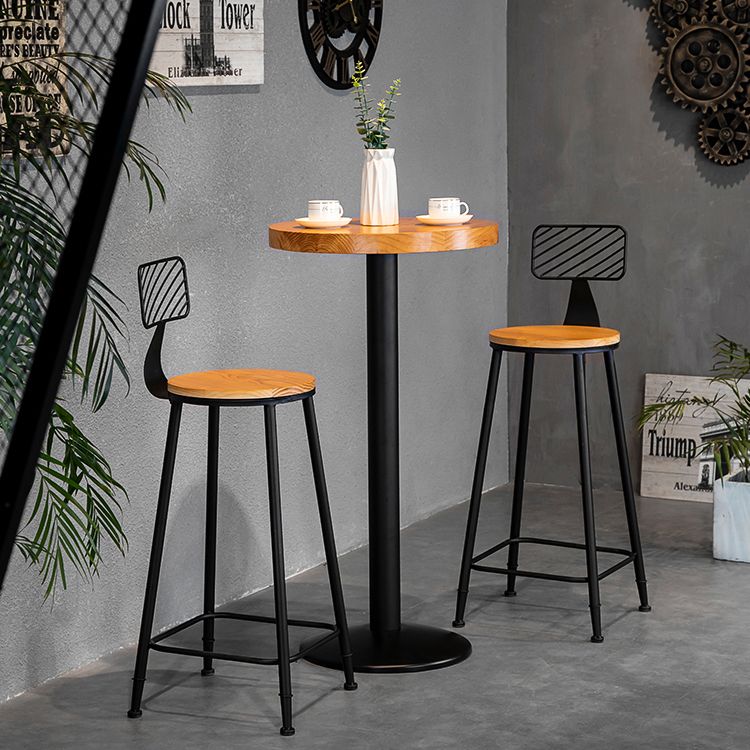 Industrial 1/2/3 Pieces Round Bar Table Set Solid Wood Bistro Set