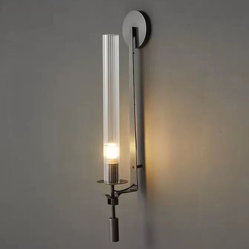 Geometric Wall Lighting Simplicity Metal 1 Light Rustic Wall Sconces in Black