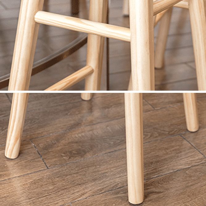 Moderner Barhocker aus massivem Holz mit Fußstütze, einfacher Barhocker für das Wohnzimmer, 30 Zoll