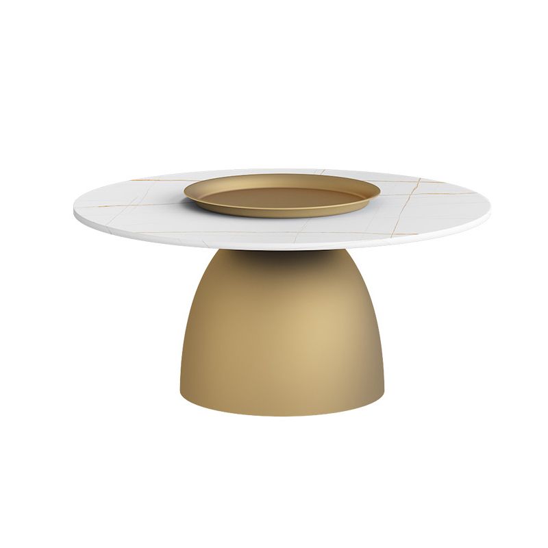 Mid-Century Modern Iron/Stone Coffee Table Dia 23.6"/31.5" Cocktail Table