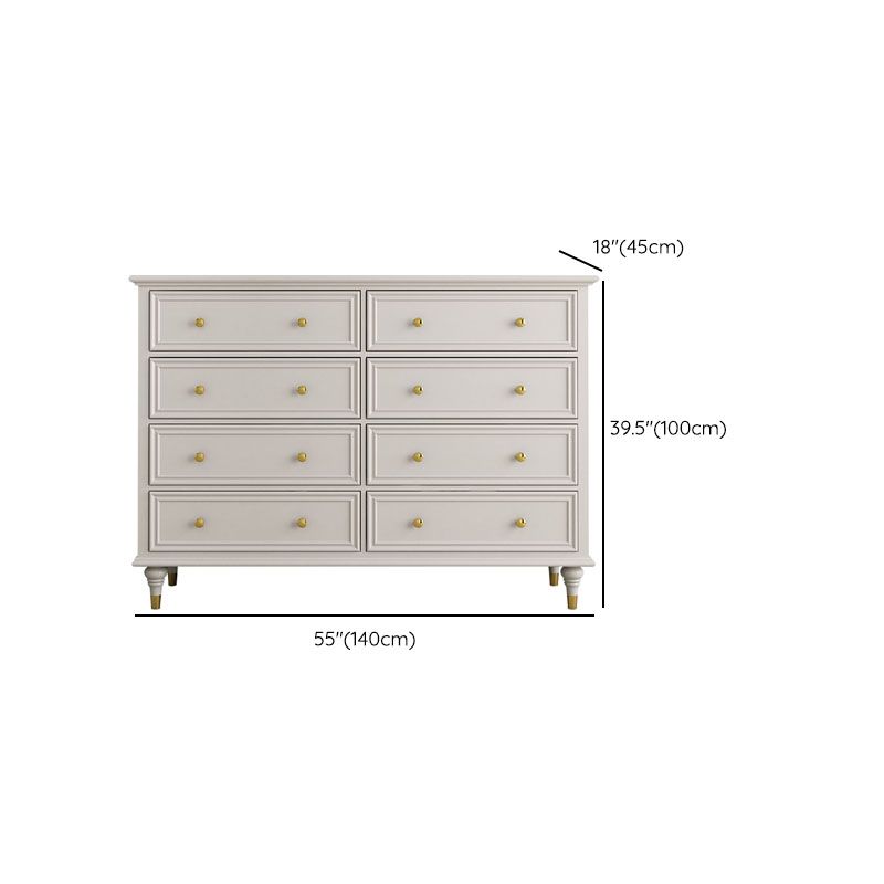 Birch Wood Horizontal Double Dresser Contemporary Storage Dresser for Bedroom