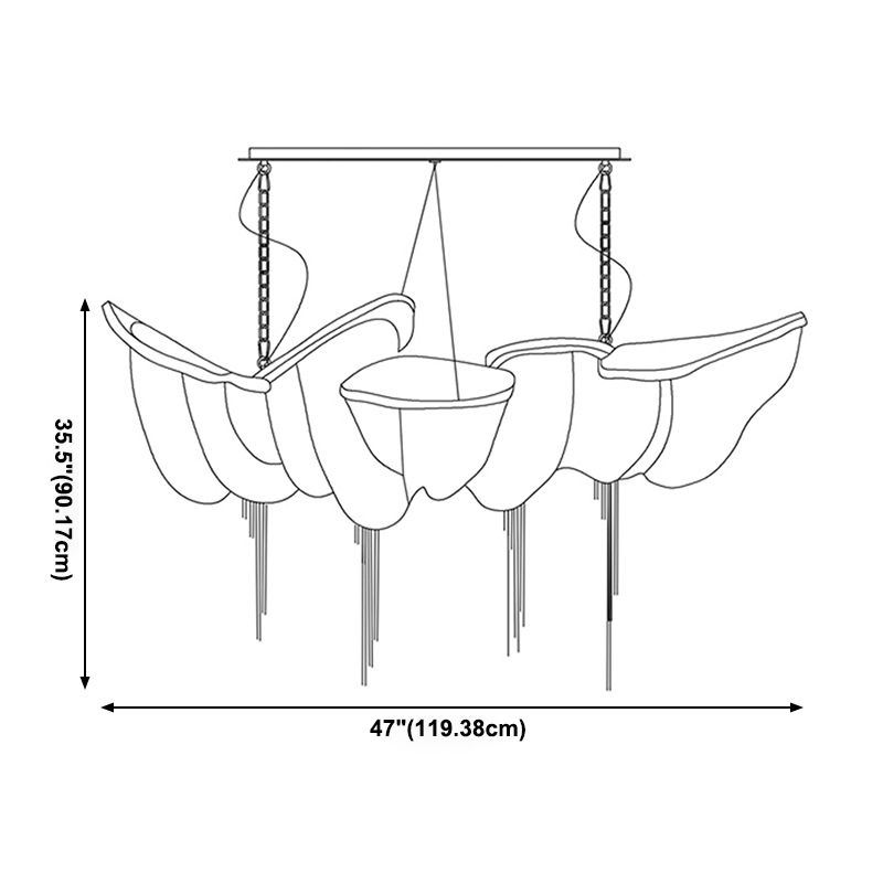Accesorios de iluminación lineal posmodernas aluminio de aluminio hacia abajo colgante