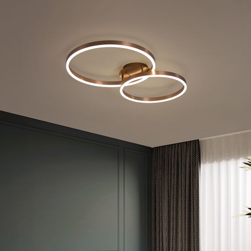 Zeitgenössische runde Einbauleuchte aus Metall in Braun