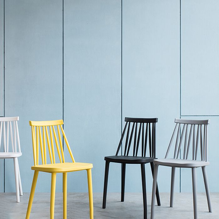 Modern Style Side Chair Plastic Windsor Back Dining Side Chair