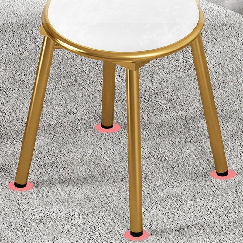 Glam Style Velvet Armless Chair Metal Dining Chair for Restaurant Use