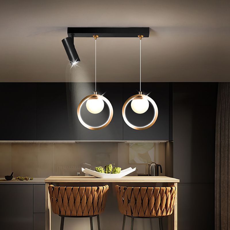 Linear Metal LED Island Light Fixture New Modern Spotlight Ceiling Pendant Light for Dining Room