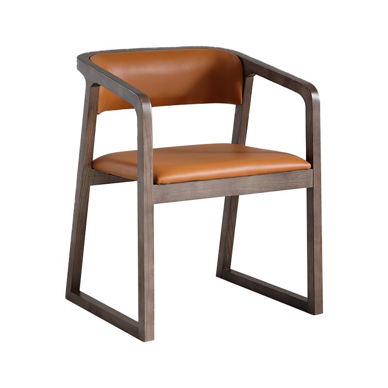 Contemporary Wood Dining Arm Chairs Open Back Dining Side Chair for Restaurant Use