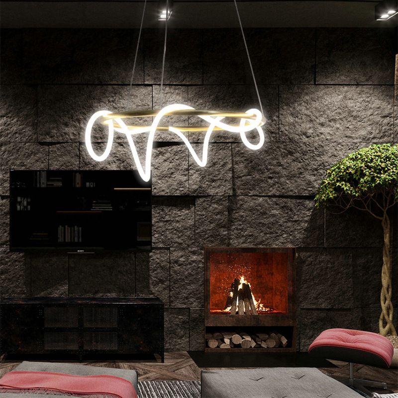 Lampadario a LED a LED a LED GOLD Minimalista acrilico appeso a soffitto per soggiorno