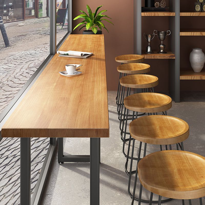 Industrial Rectangle Bar Table Set 1/7 Pieces Solid Wood Counter Table