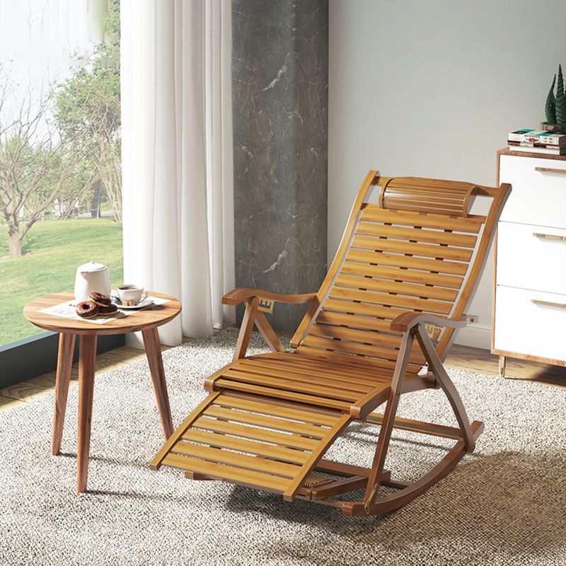 Modern Style Cushions Rocker Chair Spindle Rocker Chair with Bamboo Frame