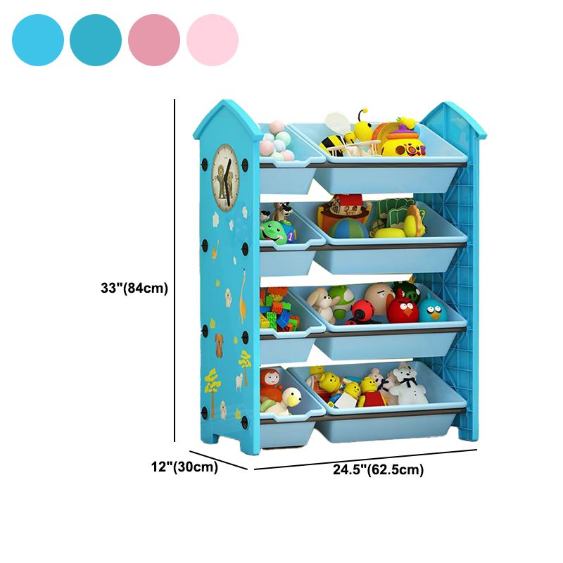 Contemporary Plastic Bookcase Closed Back Bookcase for Living Room