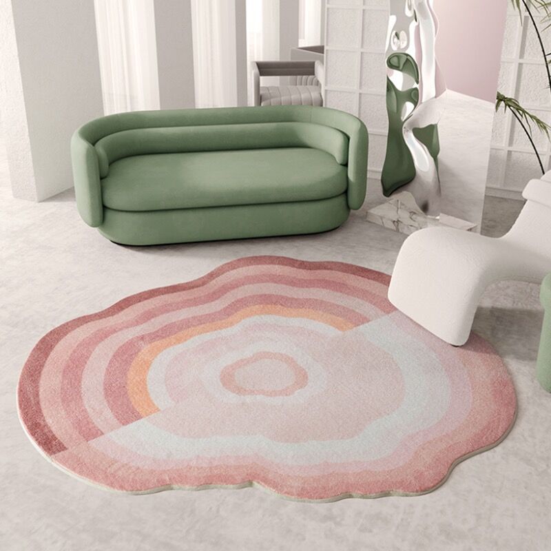 Modern Polyester Rug Creative Novelty Shape Carpet Stain Resistant Area Rug for Living Room