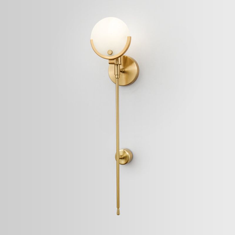 Single Golden Modern Wall Mounted Sconce Shaded Wall Light for Foyer