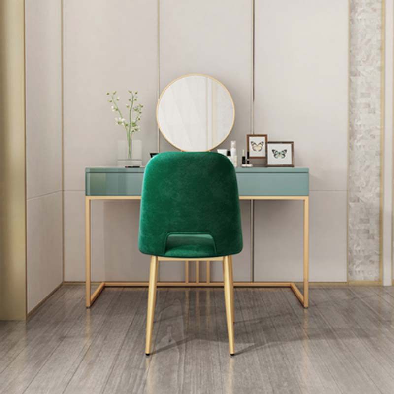 Glam 29.52" Height Green Wood Vanity Makeup Vanity with Drawers