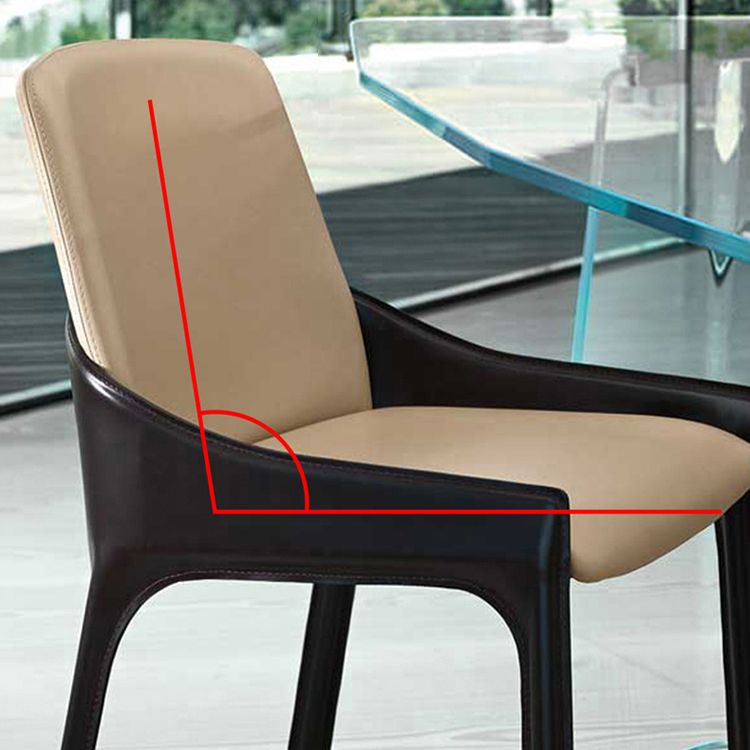 Silla de comedor de metal contemporáneo, sillas de comedor de piel sintética para uso doméstico