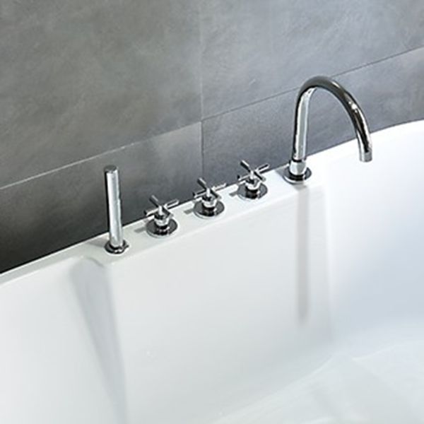 Contemporary Freestanding Acrylic-Fiberglass Bathtub White Oval Soaking Bath Tub