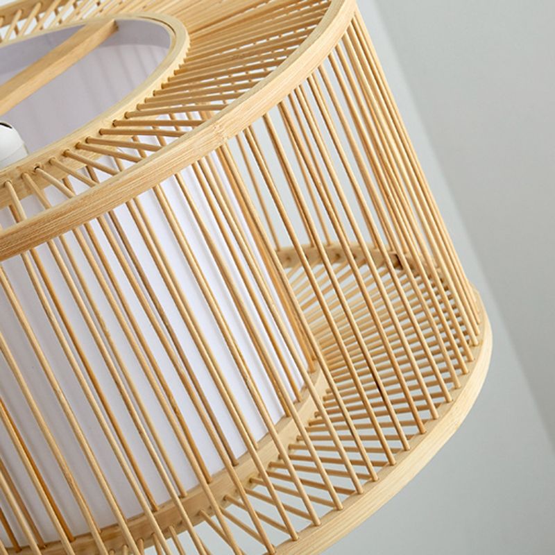 Bamboo Down Lighting Pendant Asia 1-Light Ceiling Light for Dining Room