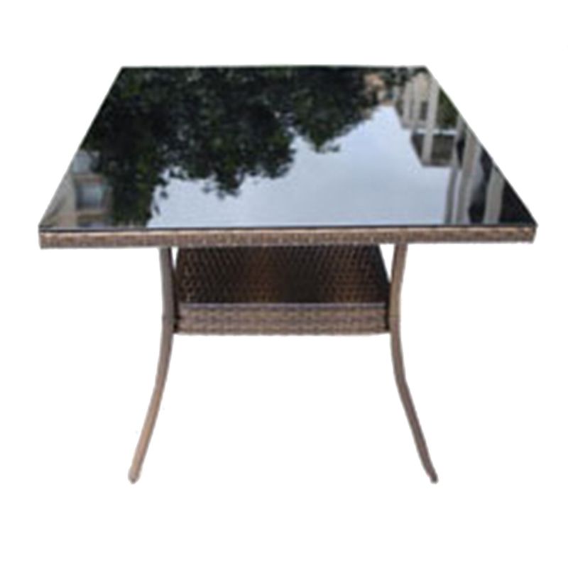 Boho Style Bistro Set 3 Pcs Glass Top Bistro Set for Balcony