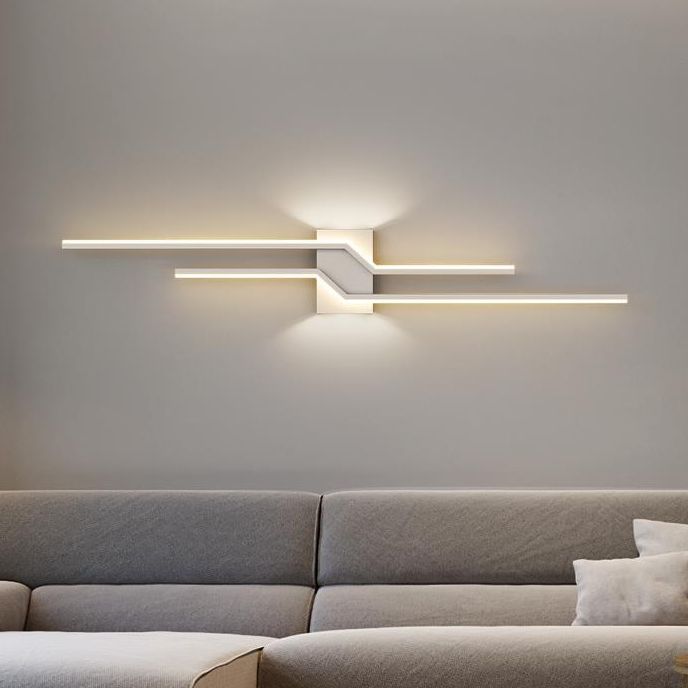 2-Light Modernism Wall Mounted Sconce White/Black LED Wall Light for Foyer