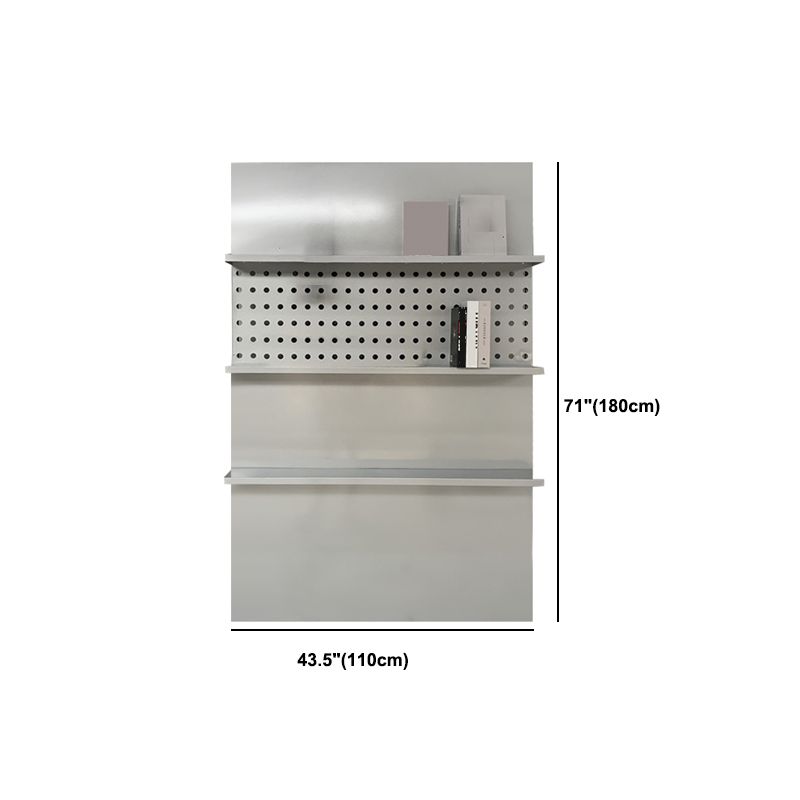 3 Shelf Metal Bookshelf Contemporary Shelves Included Bookcase in White and Silver