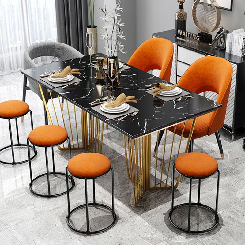 Modern Ottoman Leather Upholstered Tear Resistant Round Ottoman with Chair Legs